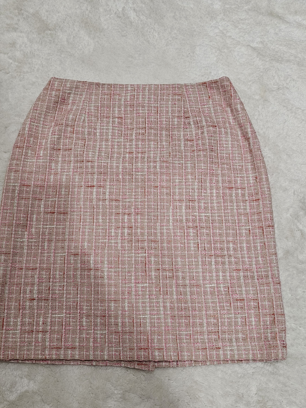 Cleo Petites Pink Tweed Pencil Skirt Sz 10P Bouclé Preppy Coquette Office Party - Picture 2 of 9